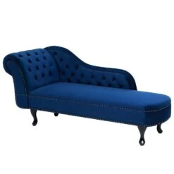 NIMES - Chaise Longue - Blauw - Linkerzijde - Fluweel -Leenbakker Winkel fba70e80f6004db88e7b80b10d2c1694