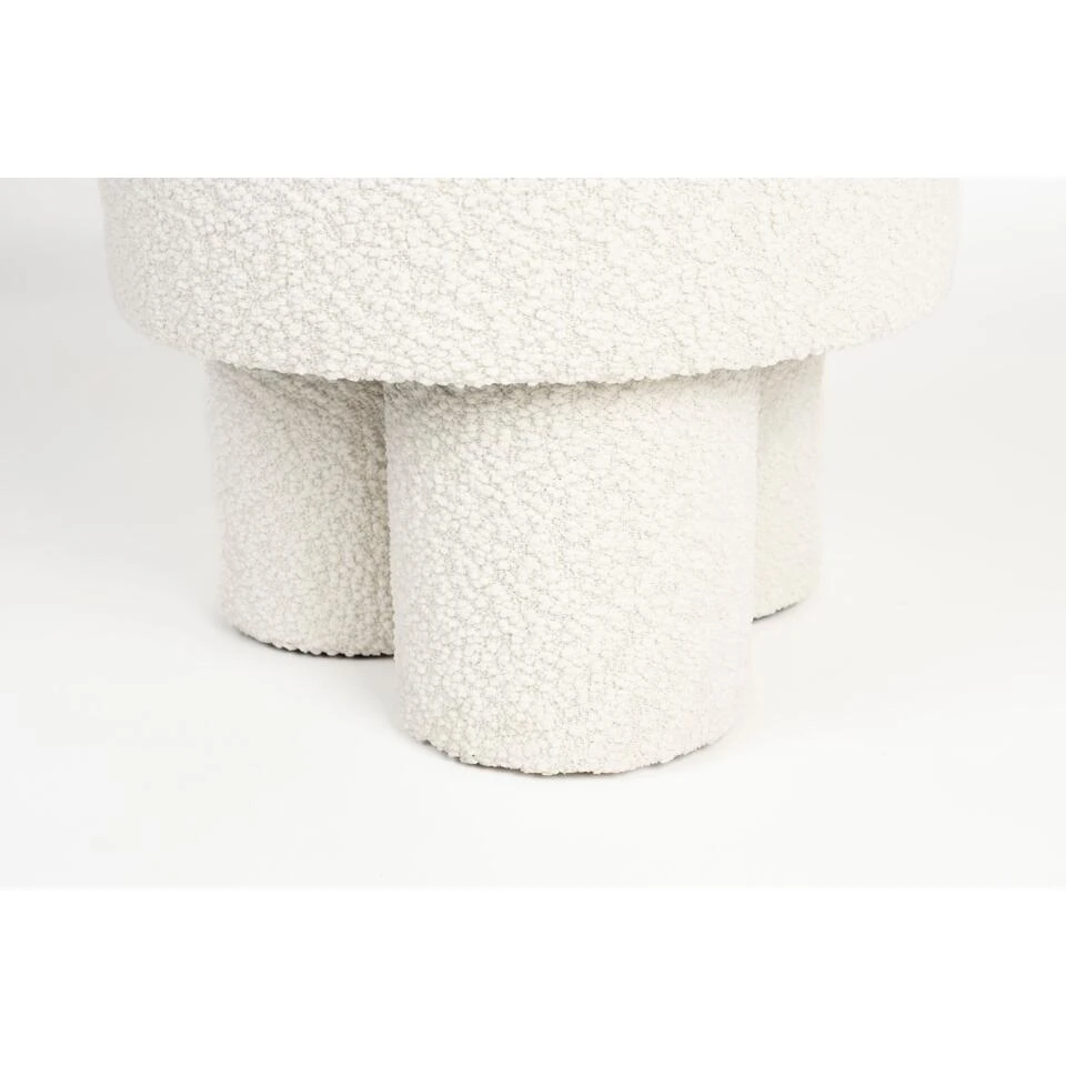 Housecraft Marcos Kruk/ Poef Bouclé Wit 7 Housecraft Marcos Kruk/ Poef Bouclé Wit - Afbeelding 7