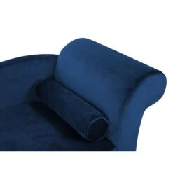 LUIRO - Chaise Longue - Blauw - Rechterzijde - Fluweel -Leenbakker Winkel ff32ed3718834ac0a4a3b072e82ddb56