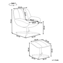 LIA - Fauteuil Met Hocker - Grijs - Fluweel -Leenbakker Winkel ff728f4d9c0b4837b29d065867ae32b2 1