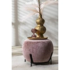 Poef Rosaly - Roze - Ø45x35 Cm -Leenbakker Winkel sf 11999571 1010